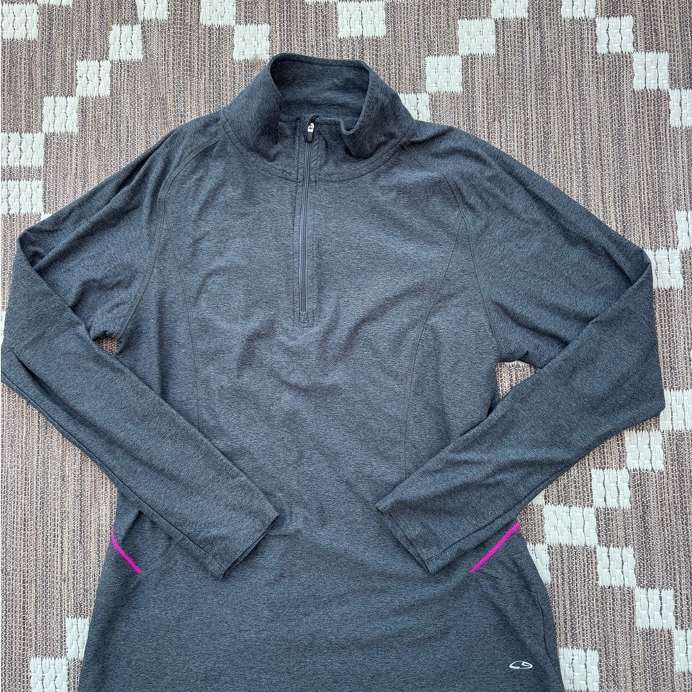 C9 by Champion Women's Long Sleeve Tee - Dark Gray with Pink Accents